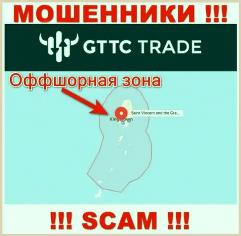 ЖУЛИКИ GTTCTrade зарегистрированы невероятно далеко, а именно на территории - Saint Vincent and the Grenadines