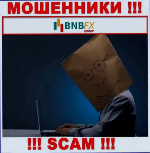 Посетив сайт мошенников BNB-FX Com мы обнаружили полное отсутствие сведений о их руководителях