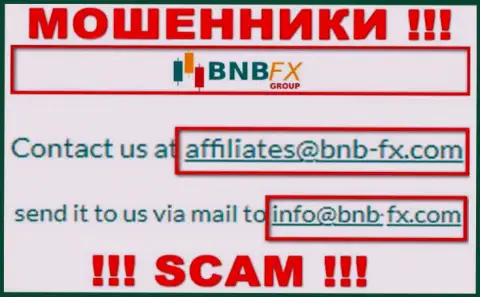 Адрес электронного ящика мошенников BNB FX, информация с официального информационного портала