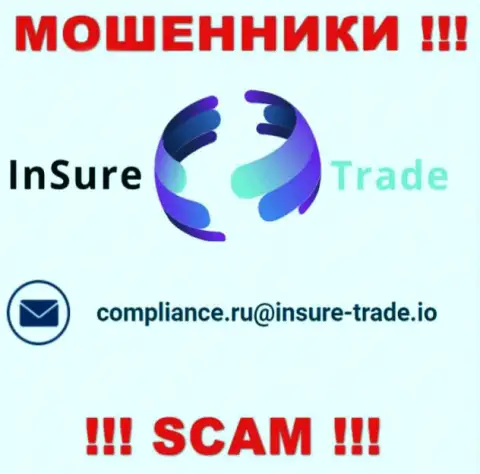Компания InSure-Trade Io не прячет свой адрес электронного ящика и размещает его у себя на сайте