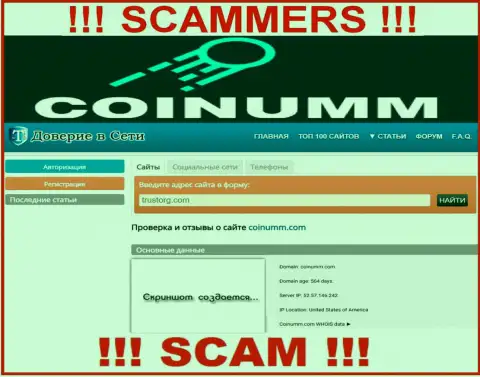 Coinumm Com scammers have been cheating near 2 years