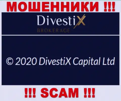 DivestiX Capital Ltd якобы владеет организация Дивестикс Капитал Лтд