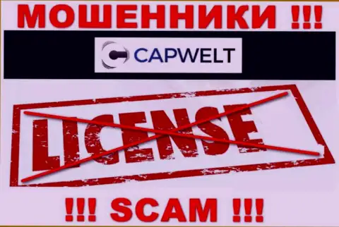 Взаимодействие с обманщиками CapWelt не приносит дохода, у указанных кидал даже нет лицензии