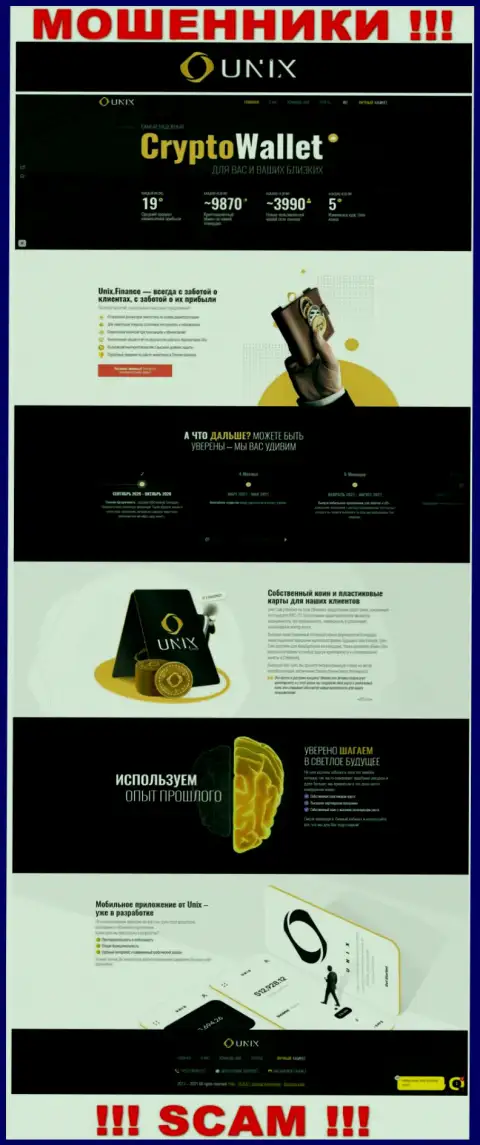 Снимок с web-портала ЮнихФинанс, заполненного ложными обещаниями