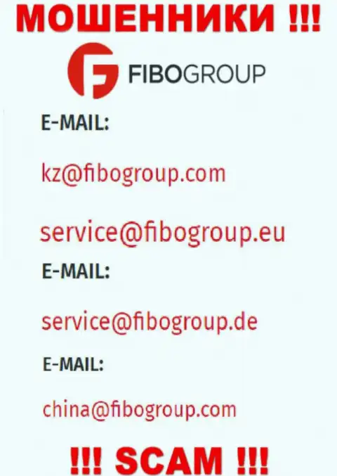 Электронный адрес, который internet мошенники ФибоГрупп разместили у себя на официальном web-ресурсе
