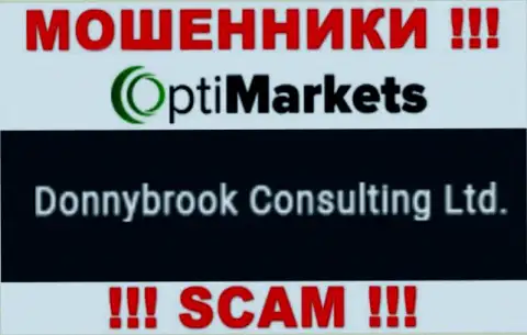 Обманщики OptiMarket сообщают, что Donnybrook Consulting Ltd управляет их лохотронным проектом
