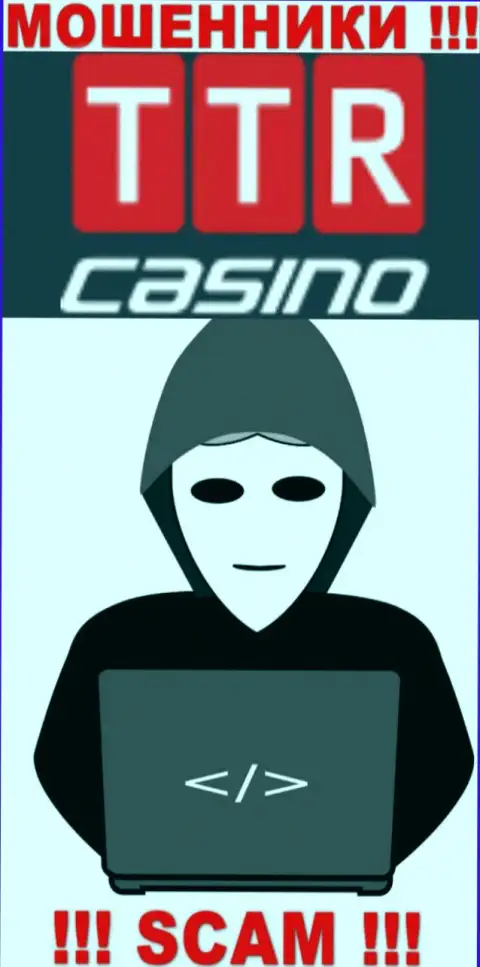 Изучив сайт мошенников TTR Casino мы обнаружили полное отсутствие информации о их руководстве