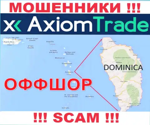 Axiom Trade намеренно прячутся в оффшоре на территории Dominica, internet мошенники