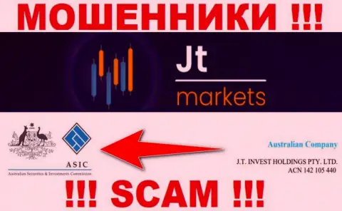 JTMarkets прикрывают свою преступную деятельность мошенническим регулятором - ASIC