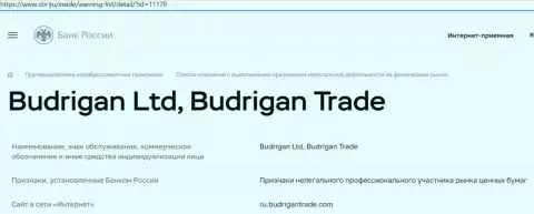Мошенники Budrigan Ltd загремели в черный список ЦБ Российской Федерации