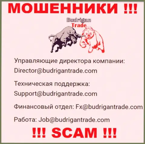 Не отправляйте сообщение на e-mail Budrigan Ltd - это internet ворюги, которые отжимают денежные активы людей