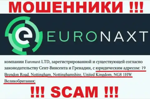 Юридический адрес организации EuroNax у нее на web-сервисе фейковый - это СТОПРОЦЕНТНО МОШЕННИКИ !