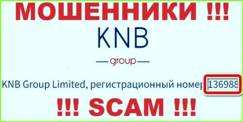Присутствие регистрационного номера у KNB Group (136988) не сделает данную организацию надежной