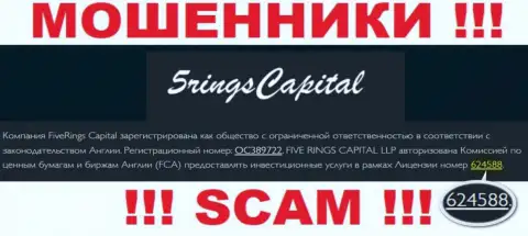 FiveRings-Capital Com разместили номер лицензии на сайте, однако это не значит, что они не АФЕРИСТЫ !