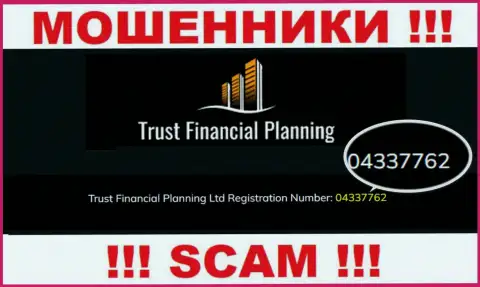 Рег. номер преступно действующей компании TrustFinancial Planning: 04337762