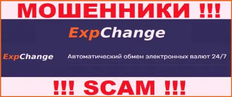 Крипто обменник - это то на чем, якобы, специализируются разводилы ExpChange Ru
