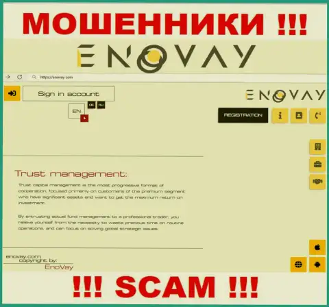 Внешний вид официального веб-сервиса незаконно действующей компании EnoVay Com