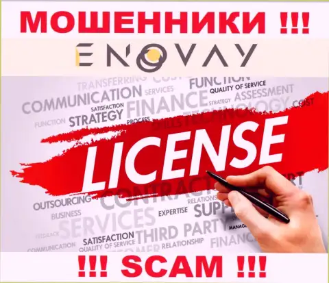 У конторы EnoVay Com не имеется разрешения на осуществление деятельности в виде лицензии - это МОШЕННИКИ
