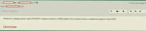Еще одну потерпевшую ЦФХ Поинт оставили без 120 тысяч рублей