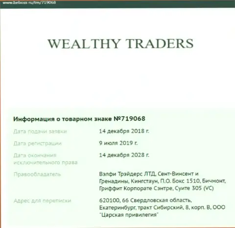 Сведения о дилинговой организации Wealthy Traders, позаимствованные на web-сайте beboss ru